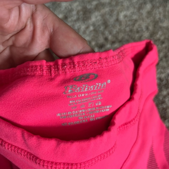 Vibrant Pink High-Waist Leggings with Diagonal Stripes - Picture 5 of 5